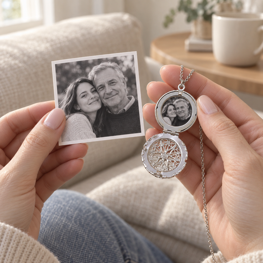 Classic Round Photo Locket Necklace