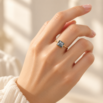 Personalized Square Photo Ring
