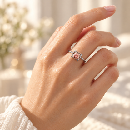 Personalized Square Photo Ring