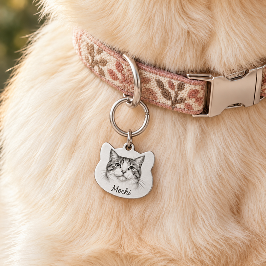 Custom Cat Portrait ID Tag