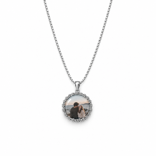 Daisy Photo Time Gem Necklace
