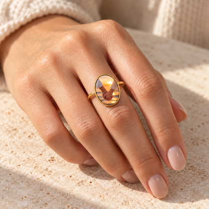 Personalized Oval Photo Ring