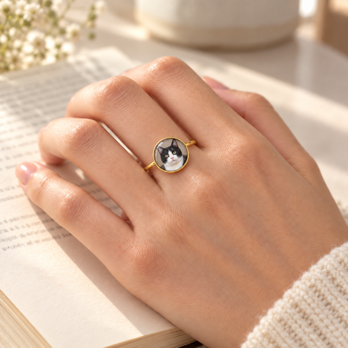 Personalized Round Photo Ring