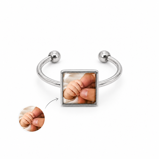 Personalized Square Photo Ring