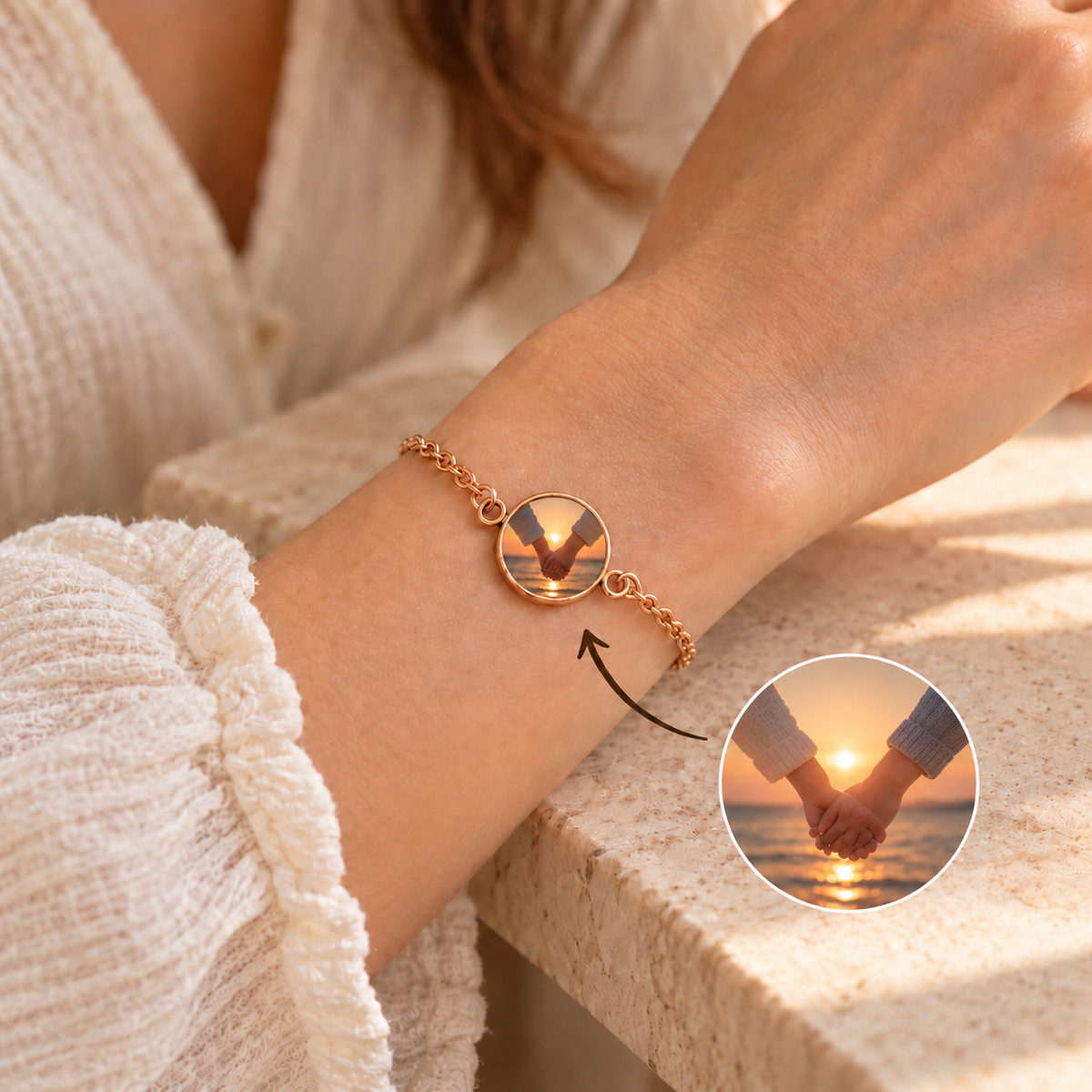 Custom Photo Time Gem Bracelet
