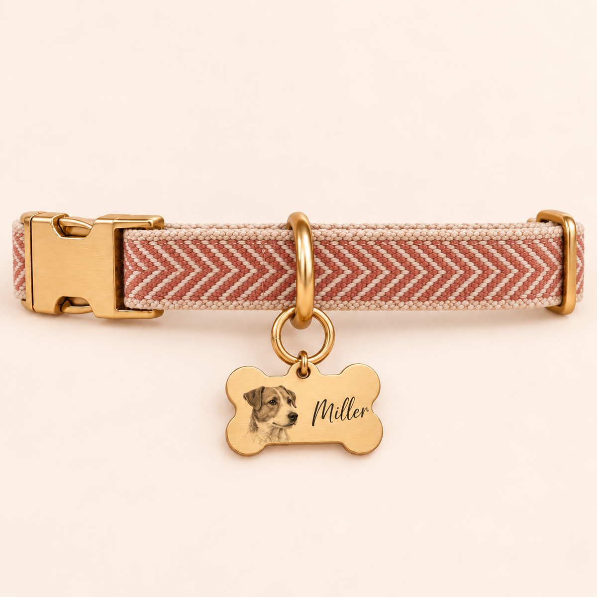 Custom Bone-Shaped Dog Portrait ID Tag