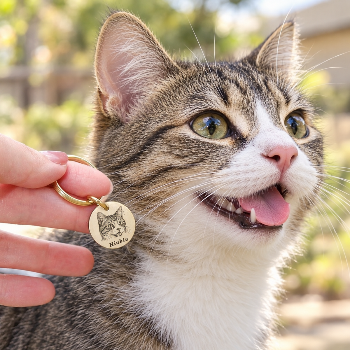 Custom Round Pet Portrait ID Tag