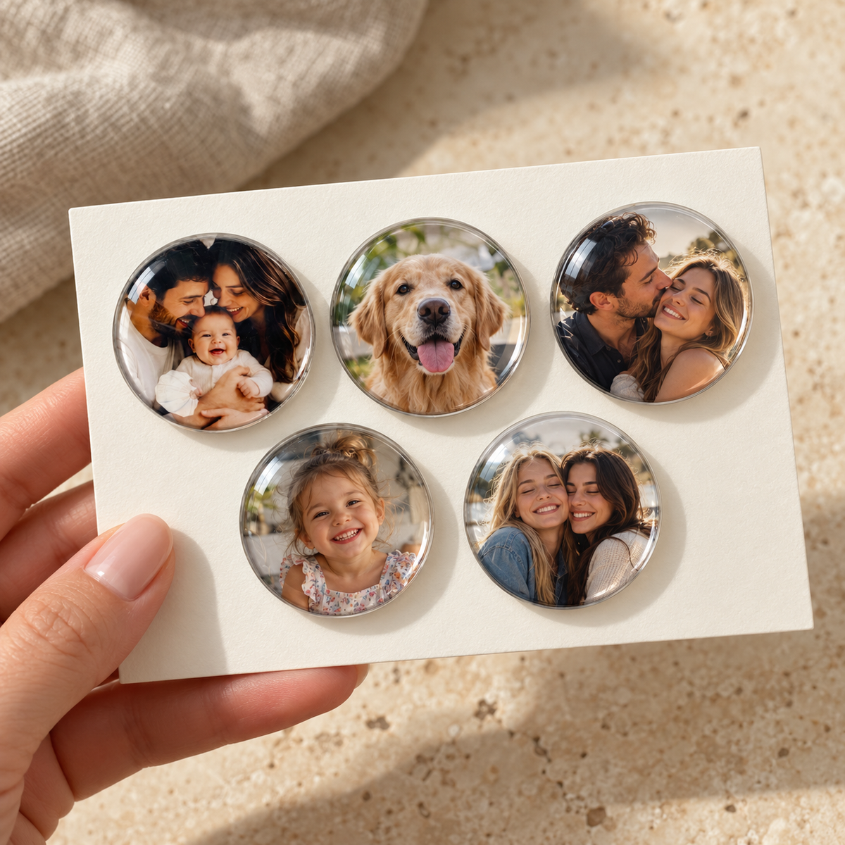 Set of 5 Personalized Photo Magnets