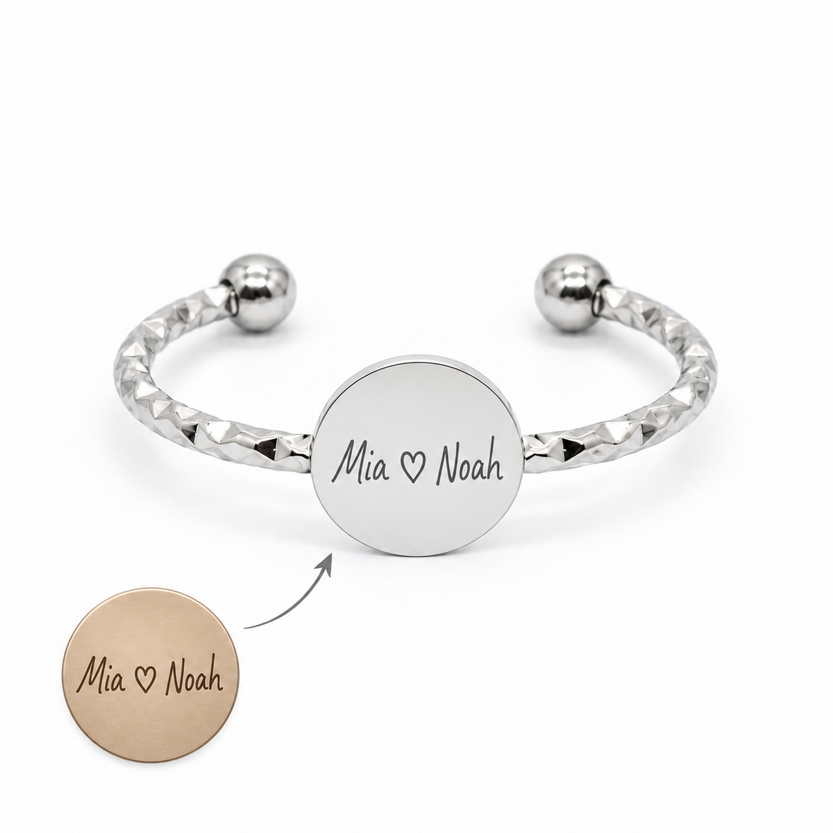 Personalized Initial Circle Cuff Ring